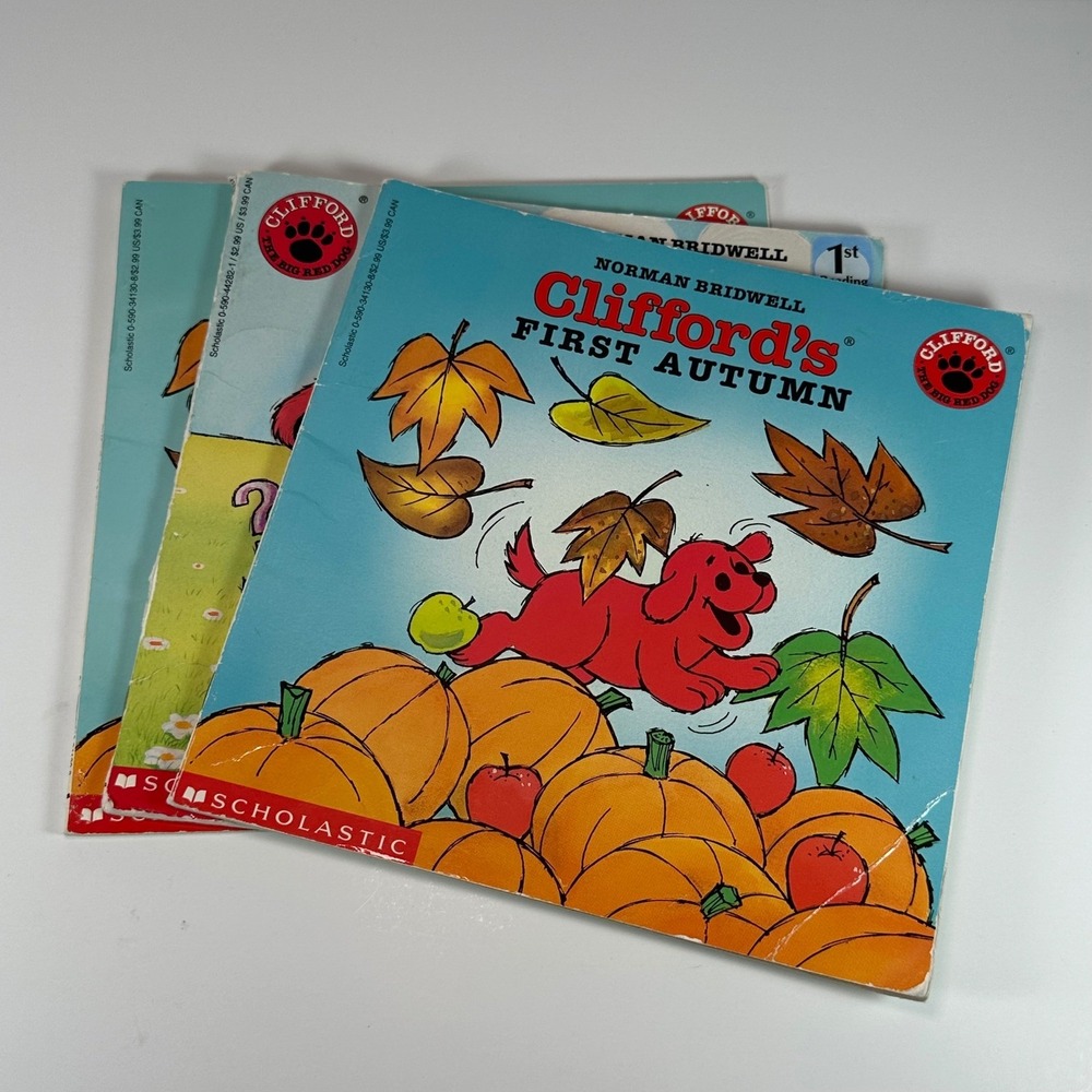 Clifford the Big Red Dog Book Lot of 3 First Autumn Riddles Norman Bridwell